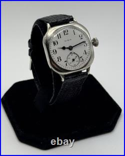 Stunning Running Elgin Vintage Cushion Case White Dial Small Seconds 1895