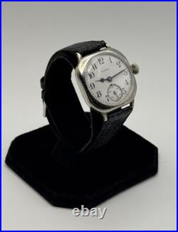 Stunning Running Elgin Vintage Cushion Case White Dial Small Seconds 1895