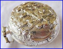SuperB Verge fusee Pocket watch repousse case painted dial John Tarts London1771
