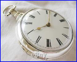 SuperB verge fusee Pocket watch silver pair case Jeremiah Johnson London 1810