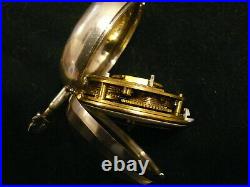 Superb 1798 English Verge Fusee Silver Pair Case Pocket Watch Working