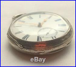 Superb 57mm Silver Key-wind Fusee Pocket Watch Beautiful Case and GWO