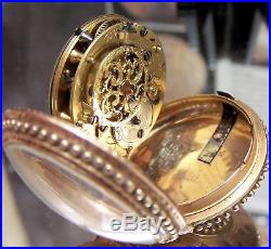 Superb C1770 Solid 18k Tri Color Gold Case Verge Fusee Pocket Watch Working