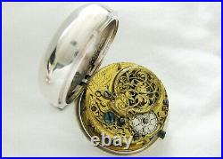 Superb Silver pair case verge fusee Pocket watch J. Willmore London, year 1763