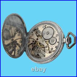 Swan Art Deco Case Touching Pocket Watch