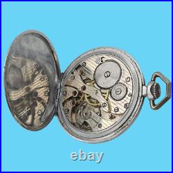 Swan Art Deco Case Touching Pocket Watch