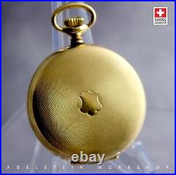 Swiss 14G New 17 Jewels Incabloc Gold-Plated Case Pocket Watch Unitas 6498