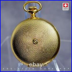 Swiss 14G New 17 Jewels Incabloc Gold-Plated Case Pocket Watch Unitas 6498