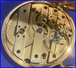 Swiss 14k Solid Gold key wind hunter case pocket watch, 41mm mid 1800s
