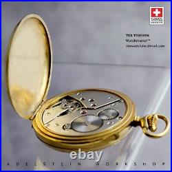 Swiss Arnex 14G New17 Jewels Incabloc Gold-Plated Case Pocket Watch Unitas 6498