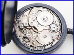 Swiss Gun metal Quarter Repeater Open Face Case Pocket Watch Great No227