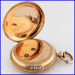 Swiss Hunting Case Gold Filled Enamel Portrait KWithKS Antique Pocket Watch 40mm