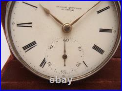 Swiss Pocket Watch Fusee Movement Key Wind Silver Case Size 18 As Is