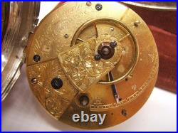 Swiss Pocket Watch Fusee Movement Key Wind Silver Case Size 18 As Is