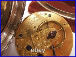 Swiss Pocket Watch Fusee Movement Key Wind Silver Case Size 18 As Is