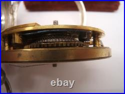 Swiss Pocket Watch Fusee Movement Key Wind Silver Case Size 18 As Is