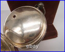 Swiss Pocket Watch Fusee Movement Key Wind Silver Case Size 18 As Is