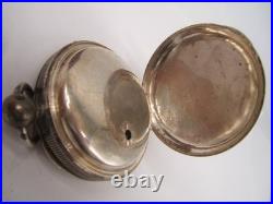 Swiss Pocket Watch Fusee Movement Key Wind Silver Case Size 18 As Is