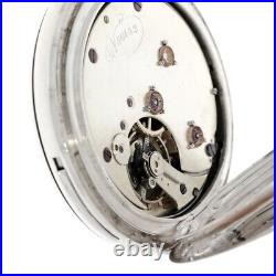 Swiss Repeater Pocket Watch Hunter Case 800 Silver C. 1880's Serviced Warranty