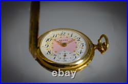 Swiss Unitas 6498 Restored 6498 Vintage Arnex Pocket Watch Salmon Pink Dial