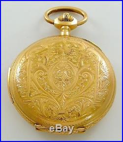 Swiss minute repeater pocket watch, 18K gold hunting-case, 35J rf24486
