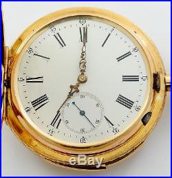 Swiss minute repeater pocket watch, 18K gold hunting-case, 35J rf24486