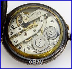 Swiss triple calendar pocket watch with moonphase, gun metal case rf26142