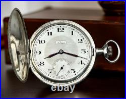 TITAN Swiss Pocket Watch Solid Silver 0.800 15 Jewels Floral Engraved Case