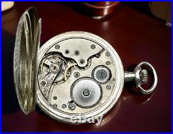 TITAN Swiss Pocket Watch Solid Silver 0.800 15 Jewels Floral Engraved Case