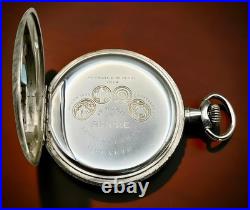 TITAN Swiss Pocket Watch Solid Silver 0.800 15 Jewels Floral Engraved Case