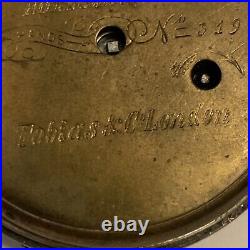 TOBIAS LONDON SILVER CASE POCKET WATCH 13j Anchor Escapement SN3192 Not Working