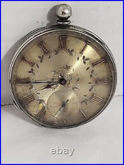 TOC Antique Handes Norton London Pocket Watch Silver SCM Case 13 Jewel Det-Lever