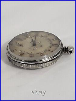 TOC Antique Handes Norton London Pocket Watch Silver SCM Case 13 Jewel Det-Lever