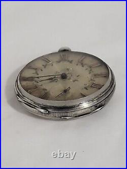 TOC Antique Handes Norton London Pocket Watch Silver SCM Case 13 Jewel Det-Lever