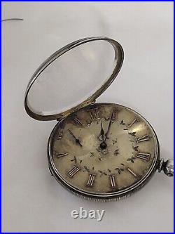 TOC Antique Handes Norton London Pocket Watch Silver SCM Case 13 Jewel Det-Lever