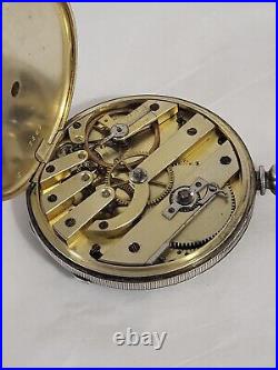 TOC Antique Handes Norton London Pocket Watch Silver SCM Case 13 Jewel Det-Lever