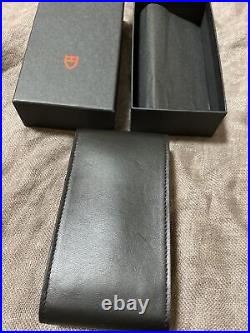 TUDOR Watch Travel Storage Case Black Leather Red Fabric Pouch In Box