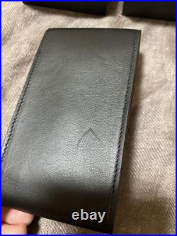 TUDOR Watch Travel Storage Case Black Leather Red Fabric Pouch In Box