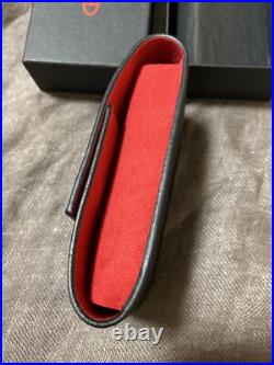 TUDOR Watch Travel Storage Case Black Leather Red Fabric Pouch In Box