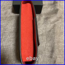 TUDOR Watch Travel Storage Case Black Leather Red Fabric Pouch In Box
