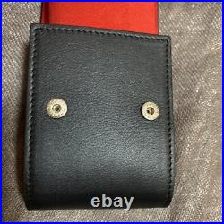 TUDOR Watch Travel Storage Case Black Leather Red Fabric Pouch In Box