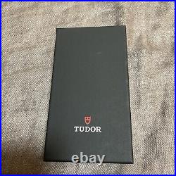 TUDOR Watch Travel Storage Case Black Leather Red Fabric Pouch In Box