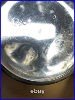 Tavannes Open Face Pocket Watch 800 Silver Case Ancre de Precision RUNS 51mm 15J