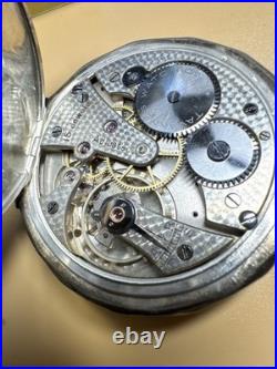 Tavannes Open Face Pocket Watch 800 Silver Case Ancre de Precision RUNS 51mm 15J