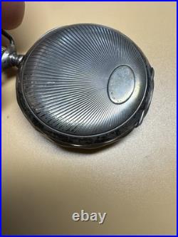 Tavannes Open Face Pocket Watch 800 Silver Case Ancre de Precision RUNS 51mm 15J