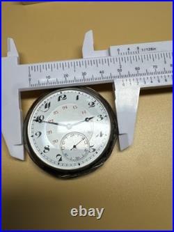 Tavannes Open Face Pocket Watch 800 Silver Case Ancre de Precision RUNS 51mm 15J