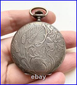 Tavannes (Schwob Freres& Co) Silver 0.800 Vintage Pocket Watch Hunter case Works