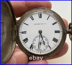 Tavannes (Schwob Freres& Co) Silver 0.800 Vintage Pocket Watch Hunter case Works
