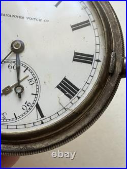 Tavannes (Schwob Freres& Co) Silver 0.800 Vintage Pocket Watch Hunter case Works