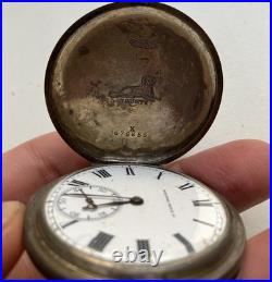 Tavannes (Schwob Freres& Co) Silver 0.800 Vintage Pocket Watch Hunter case Works